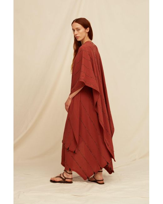 Caravana Red Salbal Cape Artisanal Cotton