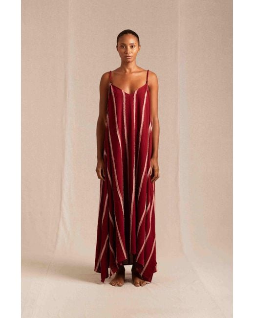 Caravana Red Kandii Dress Artisanal Cotton