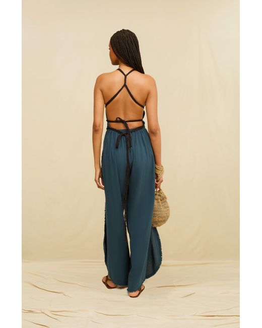 Caravana Blue Nyara Jumpsuit Cotton Voile