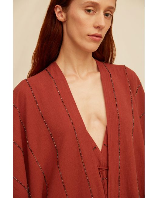 Caravana Red Salbal Cape Artisanal Cotton