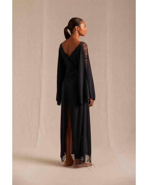 Caravana Multicolor Xaman Ek Sleeves Dress Cotton Jute