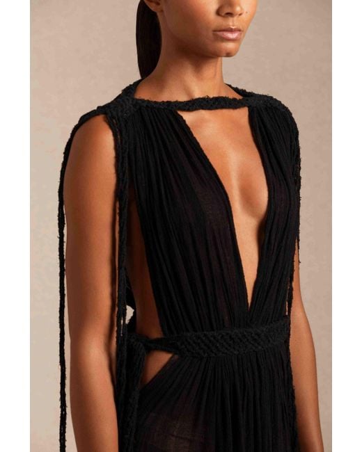 Caravana Black Tuz Maxi Dress Fine Cotton Gauze
