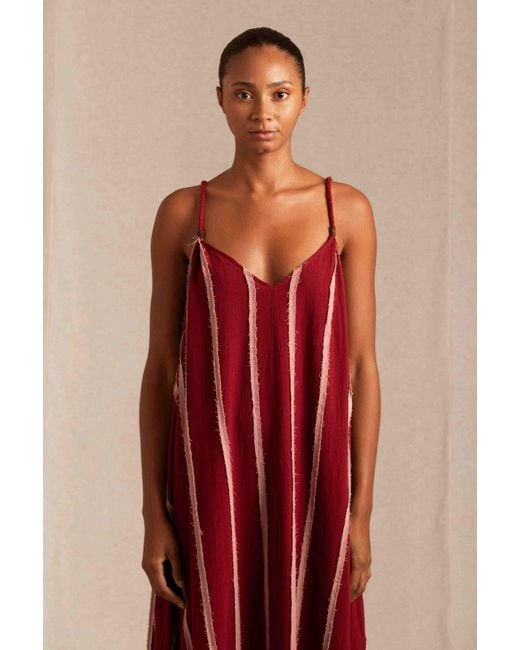 Caravana Red Kandii Dress Artisanal Cotton