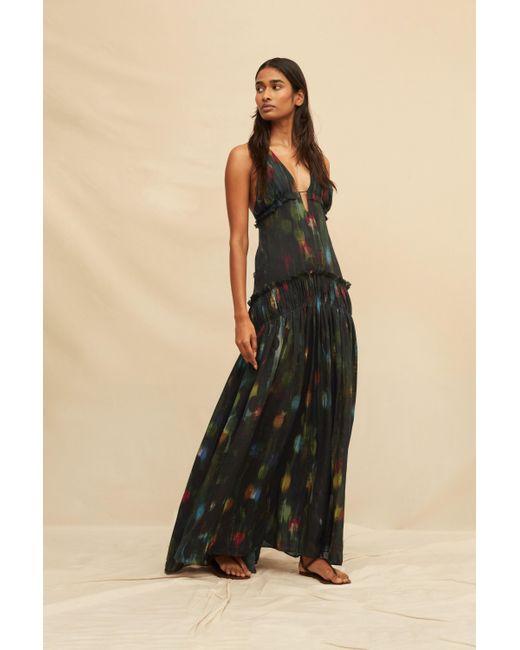 Caravana Green Naluma Maxi Dress Lyocell Ramie