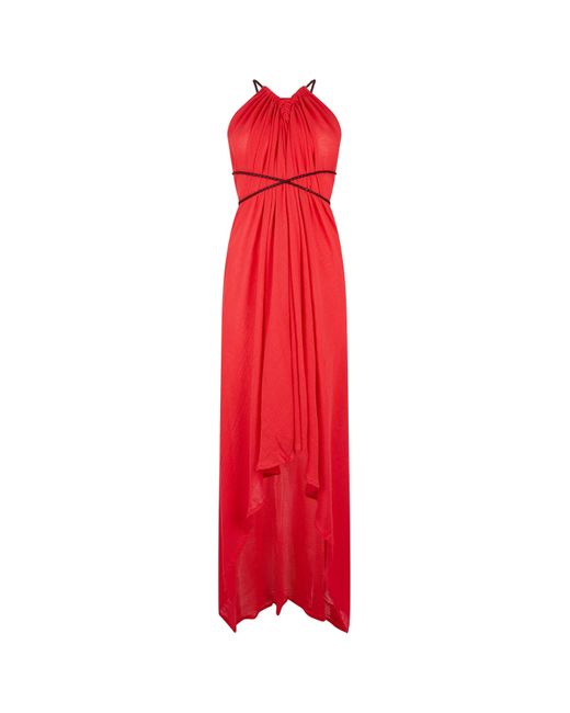Caravana Red Ayikal Dress Cotton Gauze