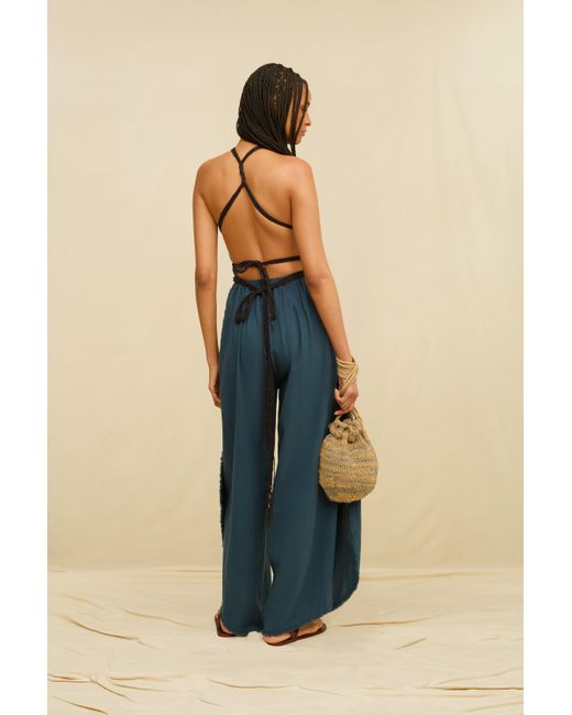Caravana Blue Nyara Jumpsuit Cotton Voile
