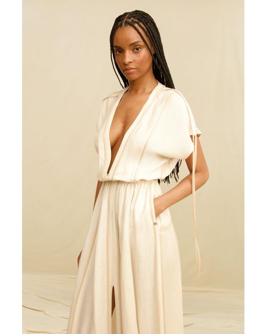 Caravana Natural Solara Long Dress Linen Cupro