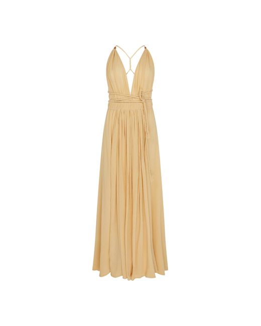 Caravana Natural Hera Gauze Maxi Dress Cotton Gauze