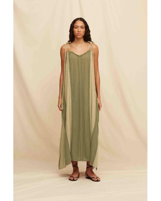 Women's Natural Akbal Lines Dress Artisanal Cotton