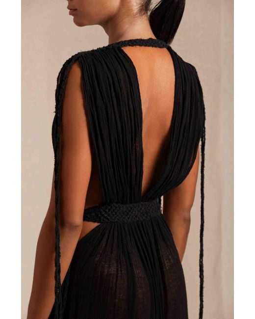 Caravana Black Tuz Maxi Dress Fine Cotton Gauze