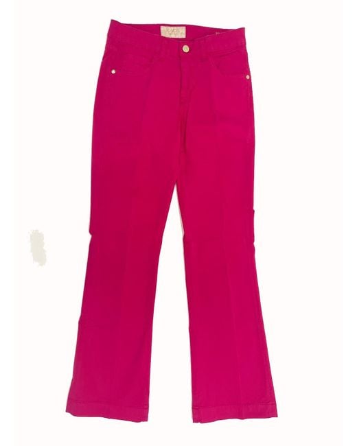 Jeans "sally" in denim di cotone di Kaos in Pink