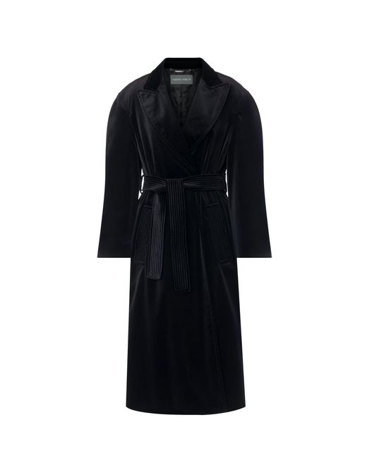 Cappotto in velluto di cotone di Alberta Ferretti in Black