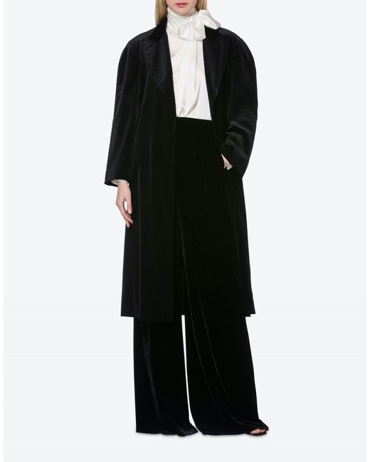 Cappotto in velluto di cotone di Alberta Ferretti in Black
