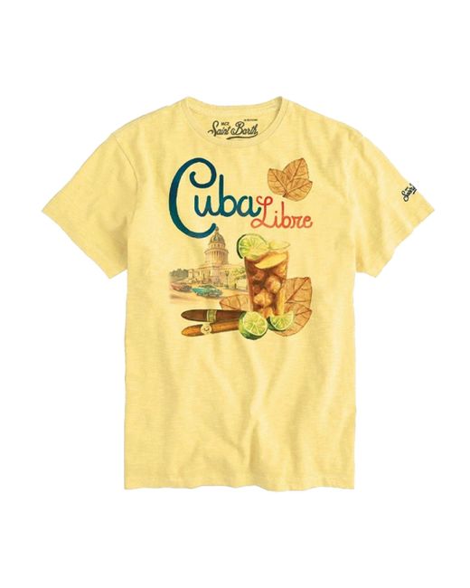 T-shirt "cuba libre" gialla in cotone di Mc2 Saint Barth in Yellow da Uomo