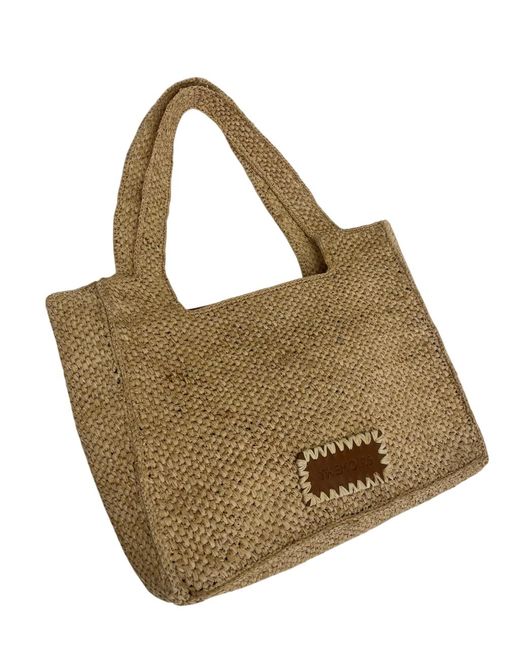Borsa "Morea Raffia Medium" di THEMOIRÈ in Black