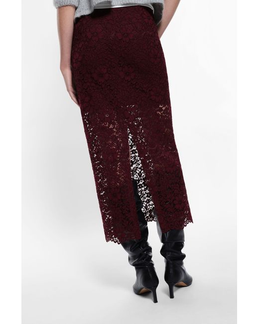 Gonna Midi Con Pizzo Trasparente di Imperial in Purple