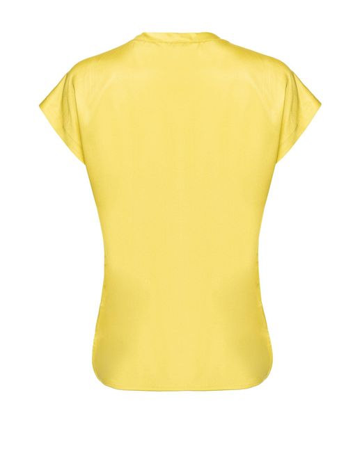 Blusa "farida" gialla in satin stretch di Pinko in Yellow