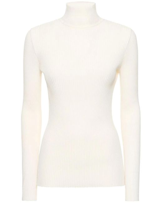 Dolcevita Panna Con Coste Laminate di Alberta Ferretti in White