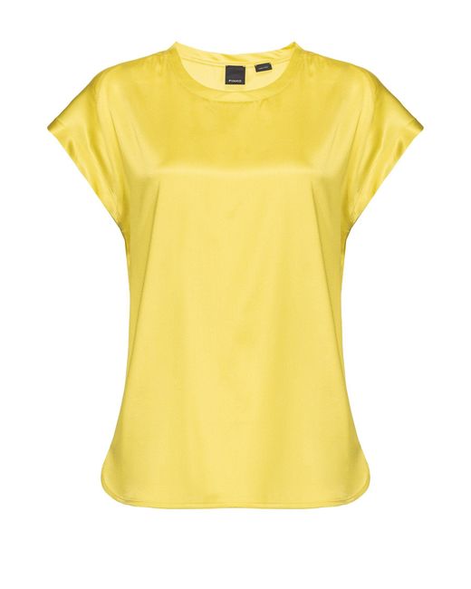 Blusa "farida" gialla in satin stretch di Pinko in Yellow