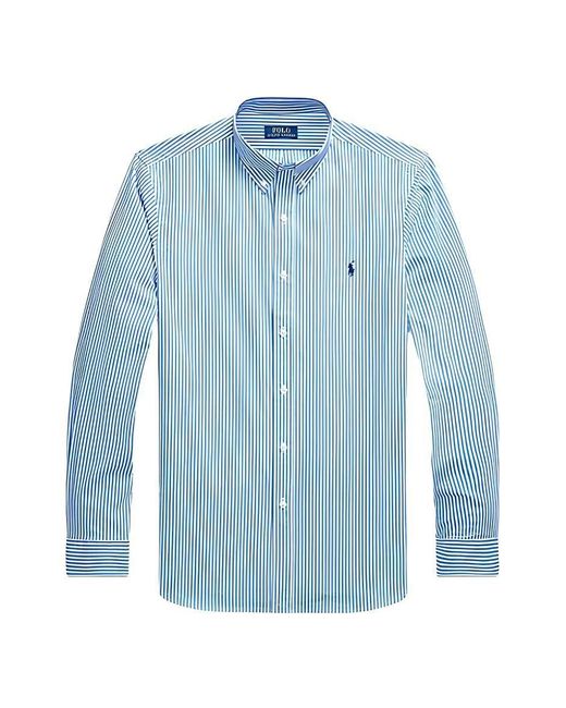 Camicia in popeline di cotone elasticizzato di Polo Ralph Lauren in Blue da Uomo