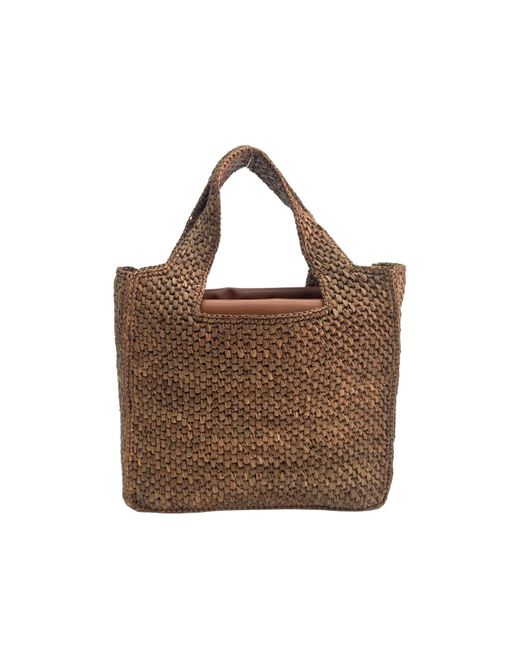 Borsa "Morea Raffia Small" di THEMOIRÈ in Brown