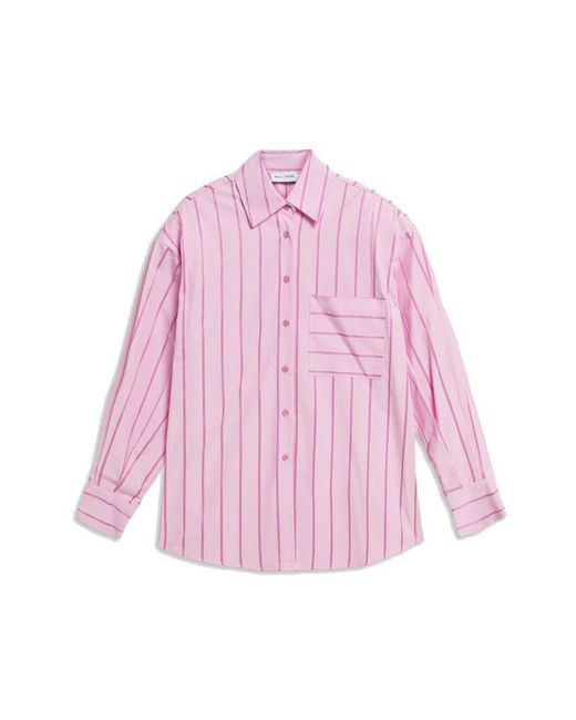 Camicia oversize in cotone di WEILI ZHENG in Pink