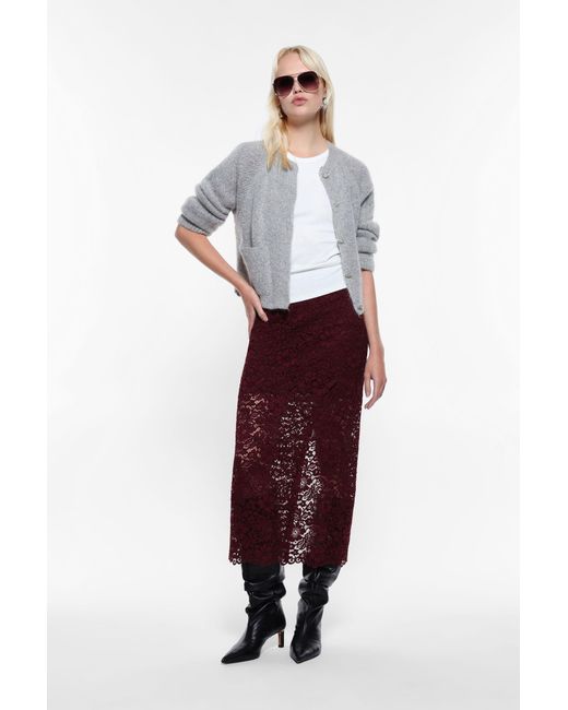Gonna Midi Con Pizzo Trasparente di Imperial in Purple