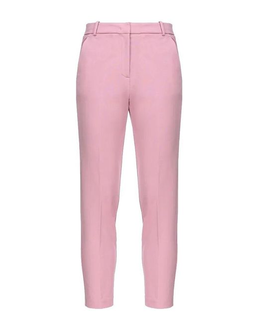 Pantaloni cigarette-fit punto stoffa di Pinko in Pink
