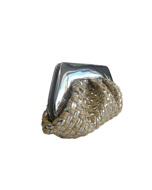 Borsa A Mano "Emera Micro Weaved Straw Laminated" di THEMOIRÈ in Metallic
