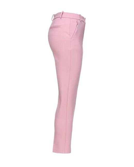 Pantaloni cigarette-fit punto stoffa di Pinko in Pink
