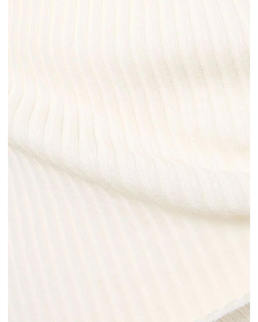 Dolcevita Panna Con Coste Laminate di Alberta Ferretti in White