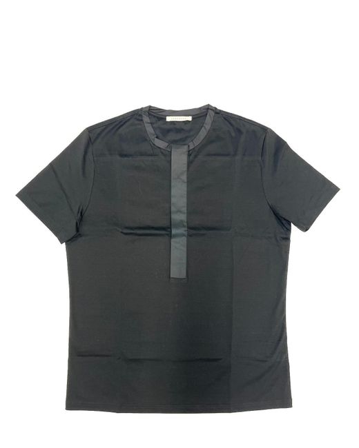 T-shirt nera in popeline di cotone di Low Brand in Gray da Uomo