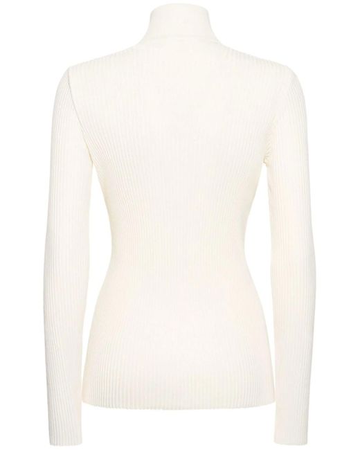 Dolcevita Panna Con Coste Laminate di Alberta Ferretti in White