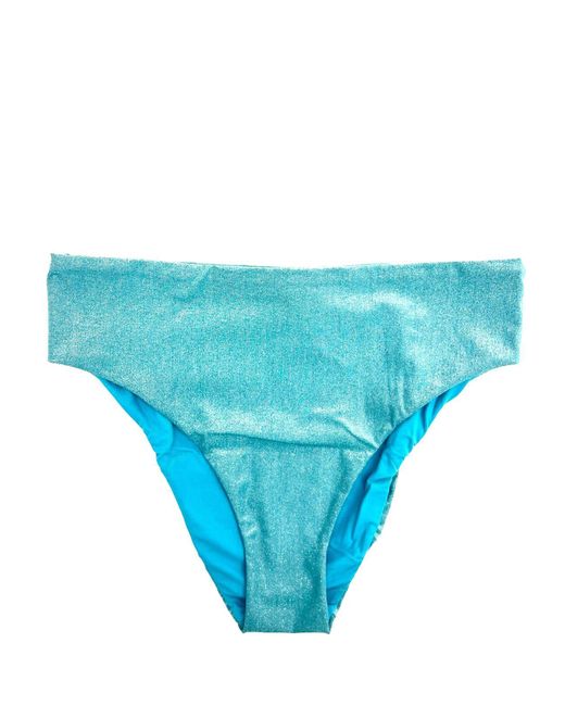 Bikini a fascia turchese effetto glitterato di Fisico in Blue