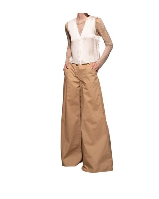 Canotta Panna Con Scollo A V di Kaos in Natural