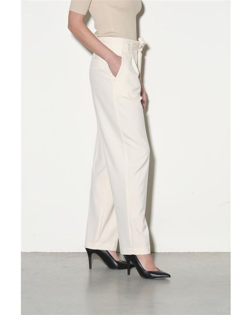 Pantaloni Panna Con Pinces di Kaos in Natural