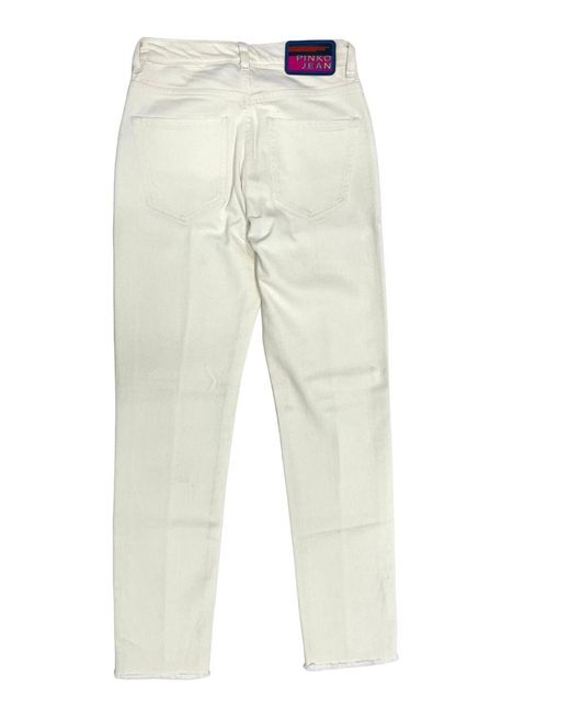 Jeans "taylor" in denim di cotone di Pinko in White