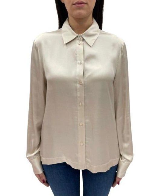 Camicia Panna Con Colletto di Kaos in Natural