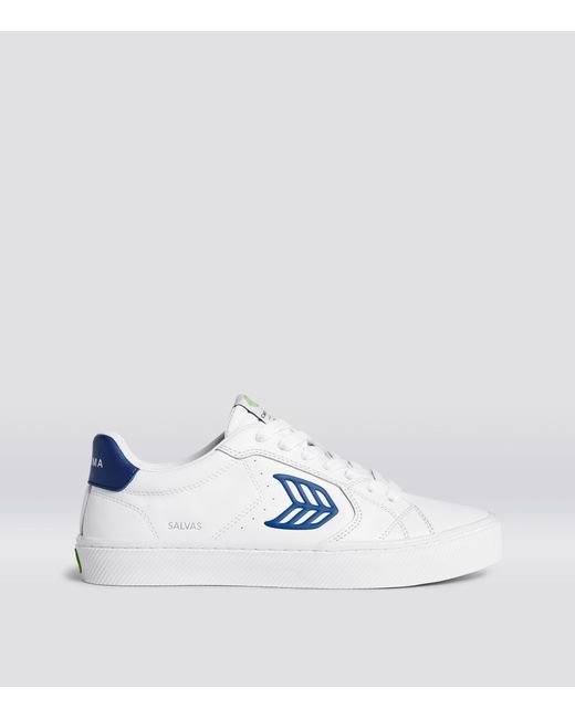 CARIUMA Salvas Leather Mystery Logo Sneaker in White/Blue (White) | Lyst