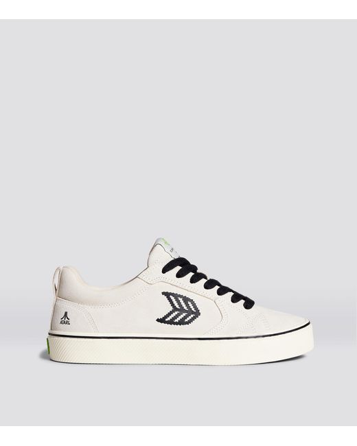 catiba pro skate vintage white suede and canvas bl