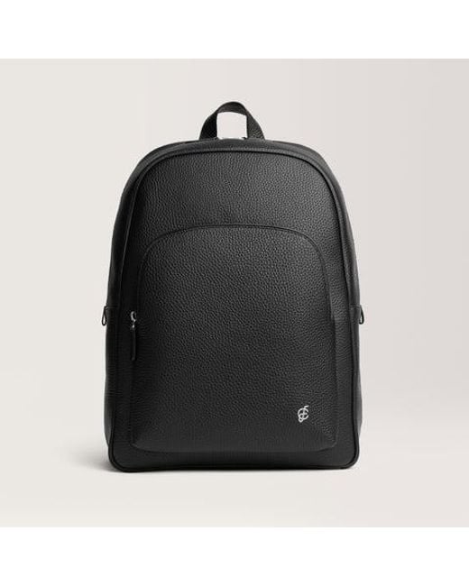 Carl Friedrik Black Leather Backpack