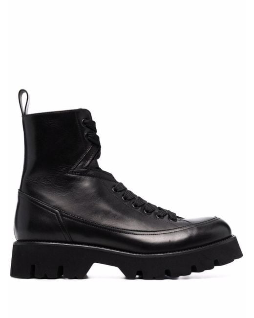 Versace Leonidas Leather Boots in Black for Men - Lyst