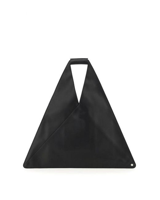 MM6 by Maison Martin Margiela Leather Flat Japanese Bag in Black | Lyst