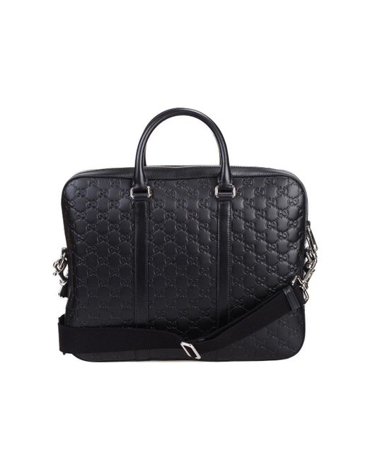 Gucci Bag In Black Signature Leather - Save 7% - Lyst