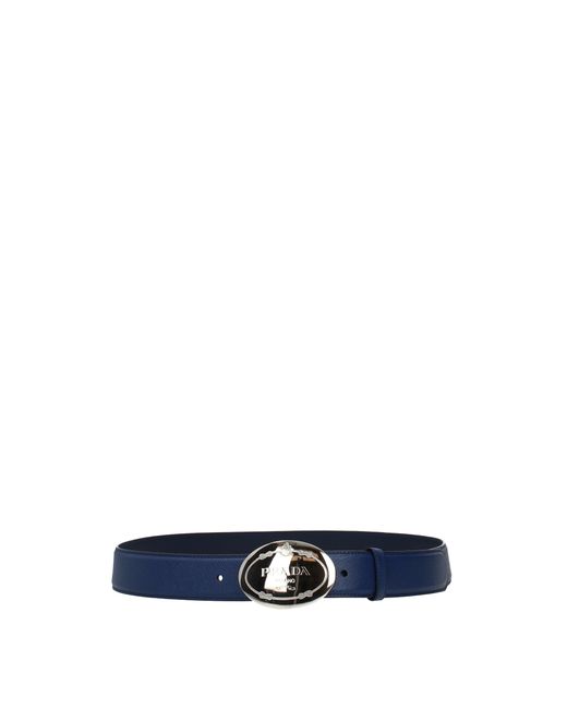 Prada Leather Regular Belts Men Blue for Men Save 7 Lyst