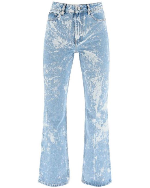 Ganni Betzy Jeans In Bleached Denim in White/Blue (Blue) Lyst