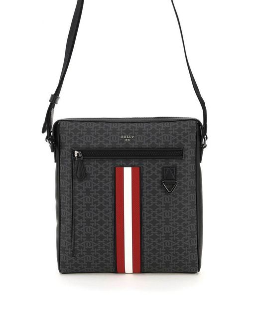 Bally Leather Mecoy Crossbody Bag in Black/Grey/Red (Black) for Men ...