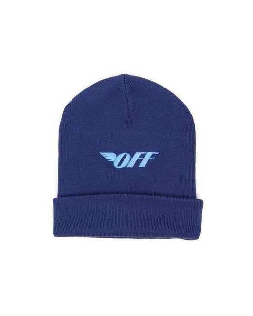 off white beanie blue