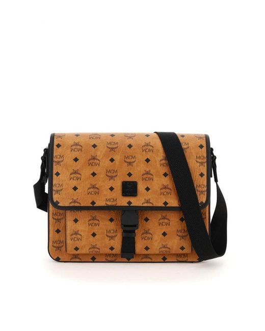 MCM Canvas Klassik Medium Messenger Bag in Brown for Men Lyst