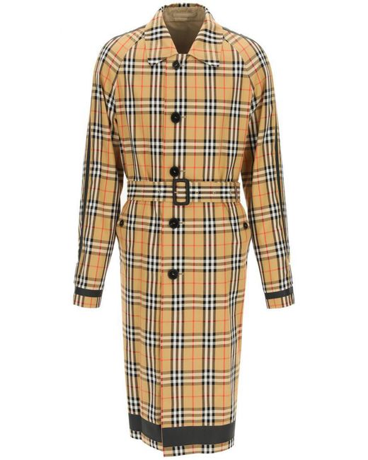 Burberry Cotton Reversible Trench Coat With Tartan Motif in Beige (Natural)  for Men | Lyst